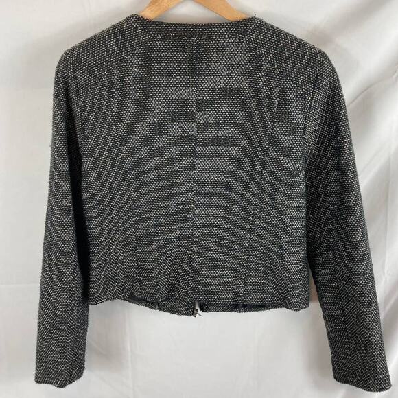 Halogen Tweed Zip Up Jacket Navy Blue Size Medium - Picture 6 of 6